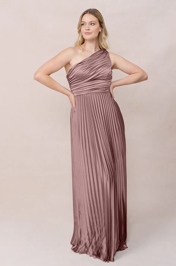Declan Satin Pleated Dress | Made To Order - Image 74