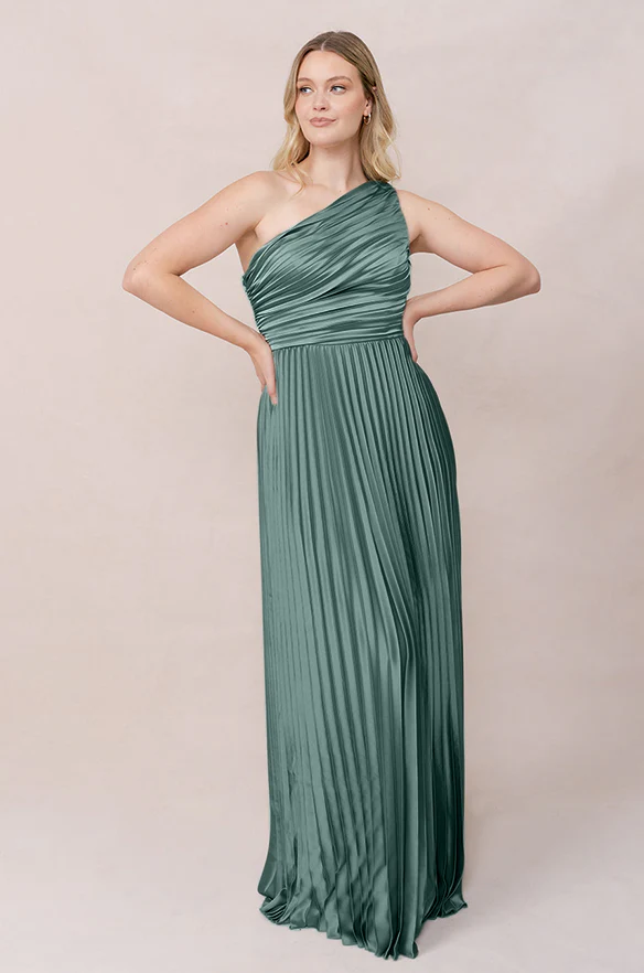 Declan Satin Pleated Dress | Made To Order - Image 76