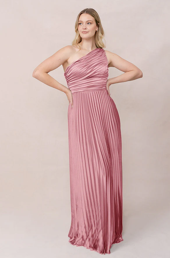 Declan Satin Pleated Dress | Made To Order - Image 78