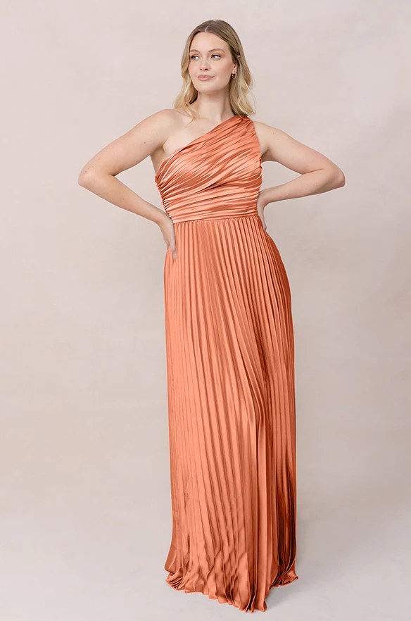 Declan Satin Pleated Dress | Made To Order - Image 88