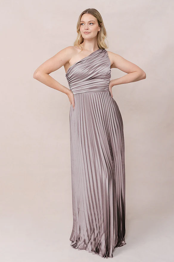 Declan Satin Pleated Dress | Made To Order - Image 90
