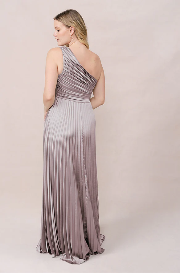 Declan Satin Pleated Dress | Made To Order - Image 91