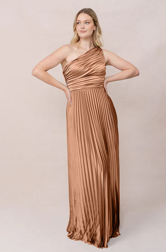 Declan Satin Pleated Dress | Made To Order - Image 94