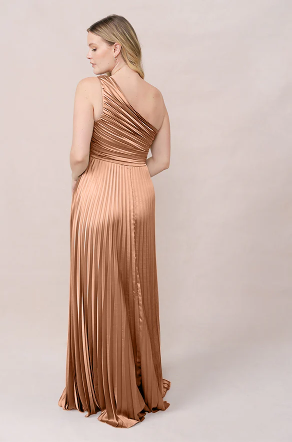 Declan Satin Pleated Dress | Made To Order - Image 95