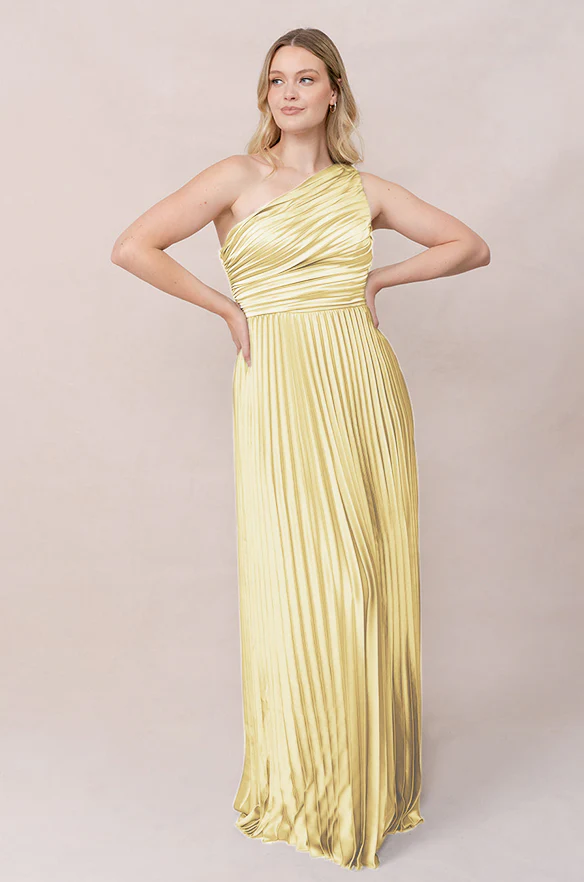 Declan Satin Pleated Dress | Made To Order - Image 96