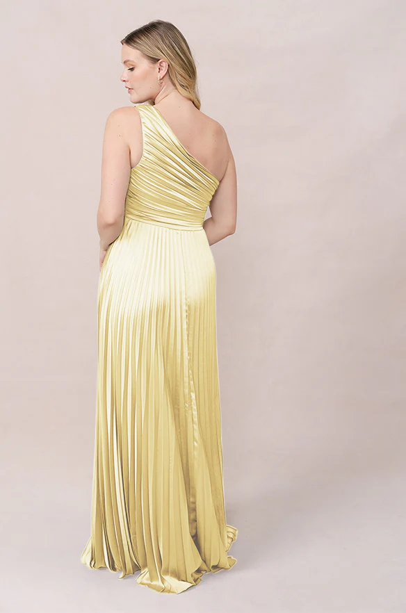Declan Satin Pleated Dress | Made To Order - Image 97