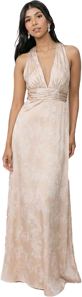 Dylan Satin Floral Print Dress | Made To Order - Image 62