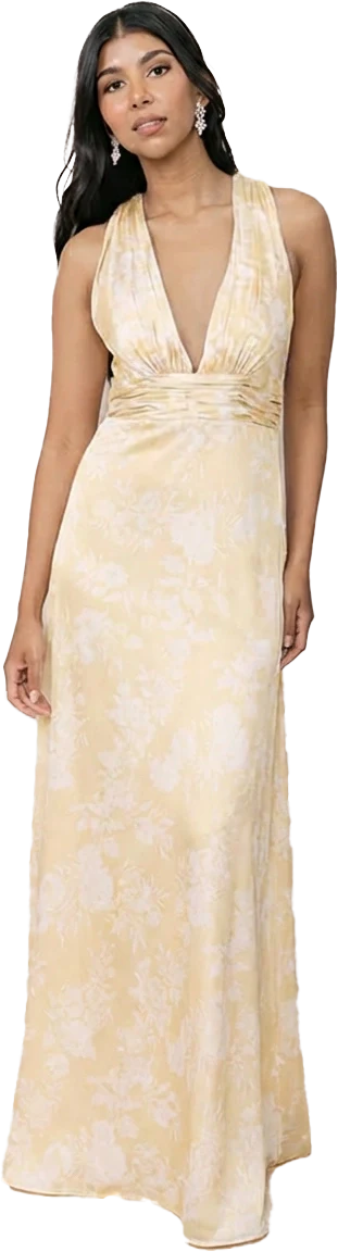 Dylan Satin Floral Print Dress | Made To Order - Image 72