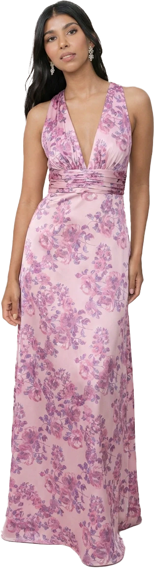 Dylan Satin Floral Print Dress | Made To Order - Image 74