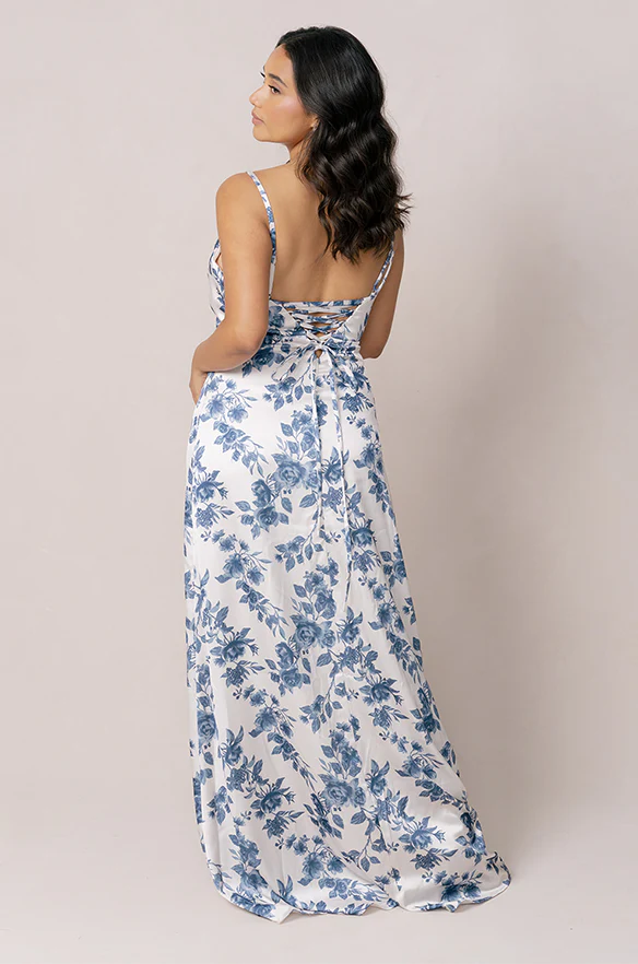 Ember Satin Floral Print Dress | Made To Order - Image 10