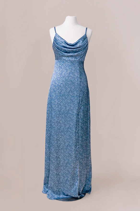 Ember Satin Floral Print Dress | Made To Order - Image 27