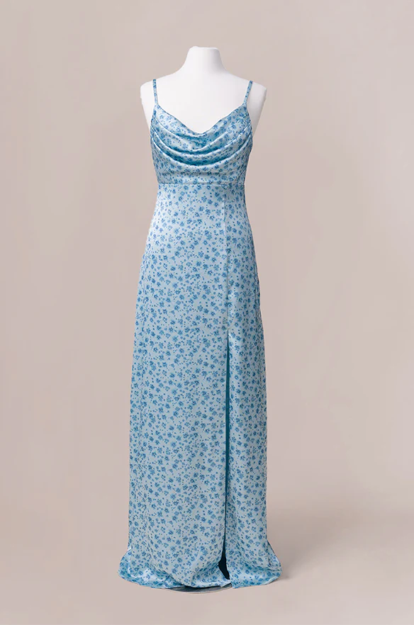 Ember Satin Floral Print Dress | Made To Order - Image 29