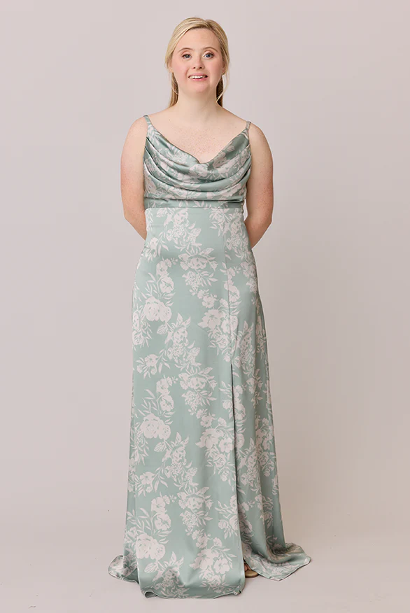 Ember Satin Floral Print Dress | Made To Order - Image 53