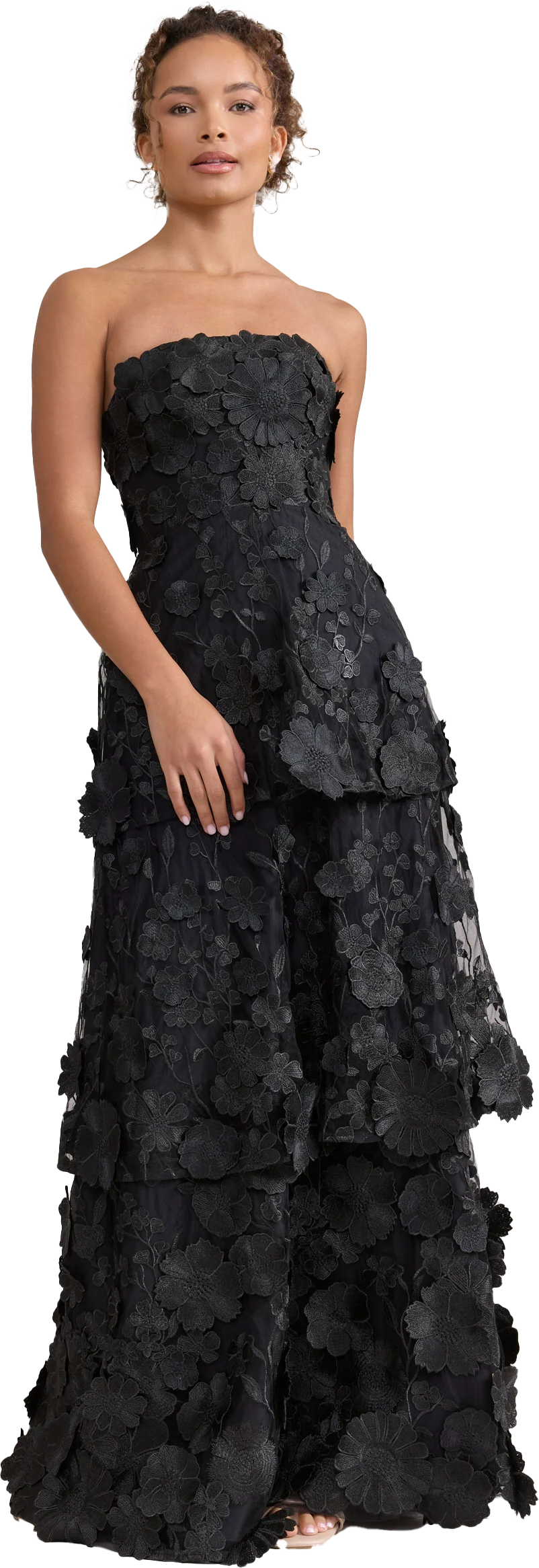Flora Appliqué Dress Black | Ready To Ship - Image 3