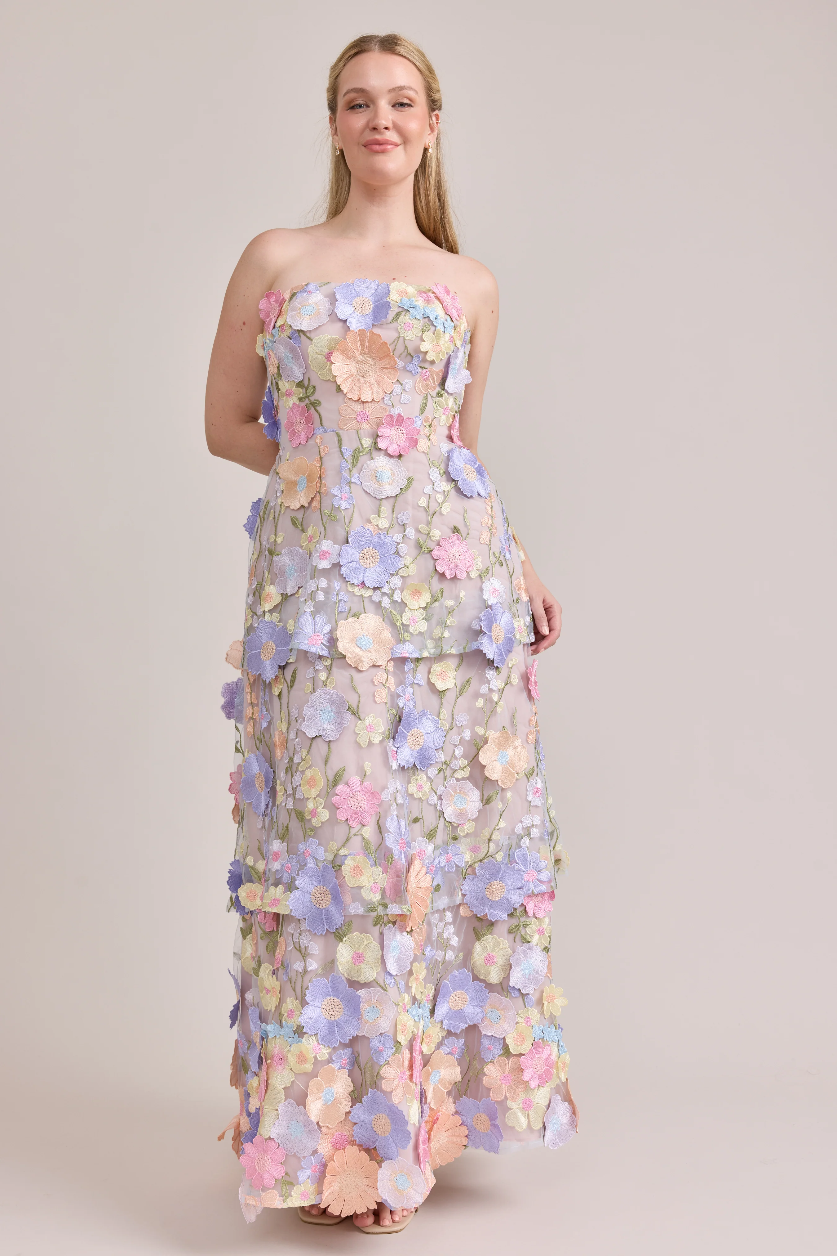 Flora Appliqué Dress Pastel Multi | Ready To Ship - Image 4