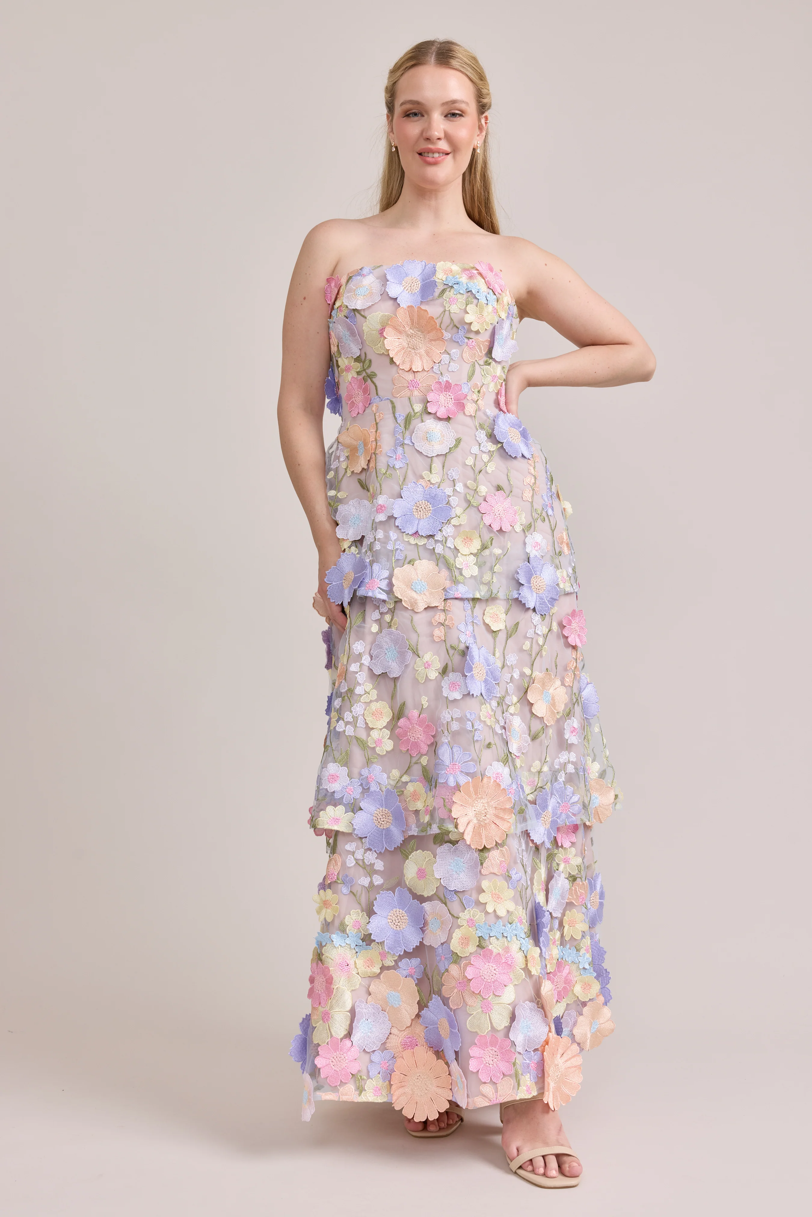 Flora Appliqué Dress Pastel Multi | Ready To Ship - Image 6