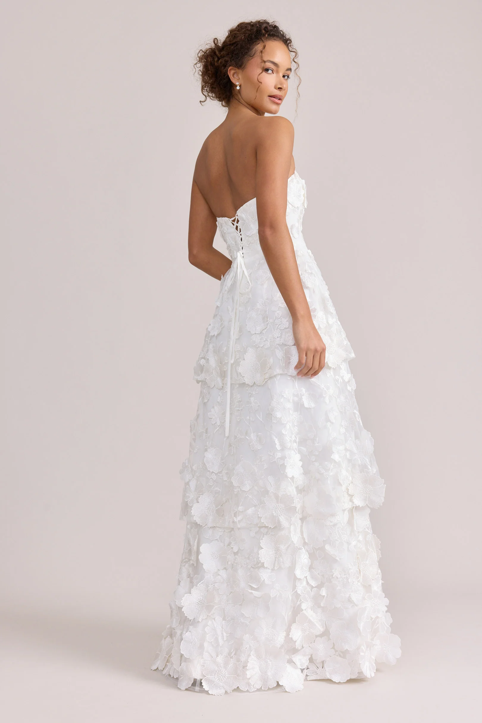 Flora Appliqué Dress White | Ready To Ship - Image 3