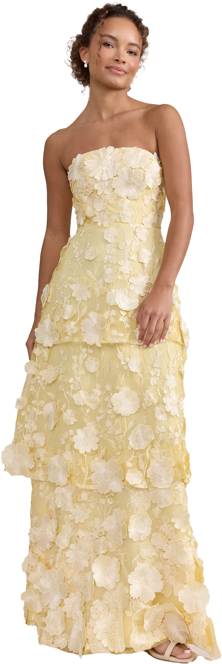 Flora Appliqué Dress Yellow | Ready To Ship - Image 3