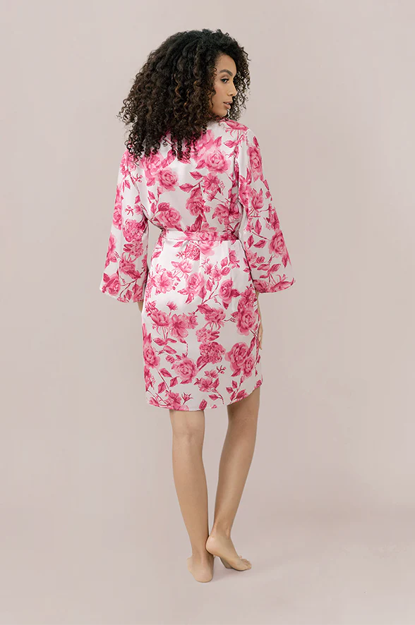 Getting Ready Satin Floral Print Robe | Made To Order - Image 4