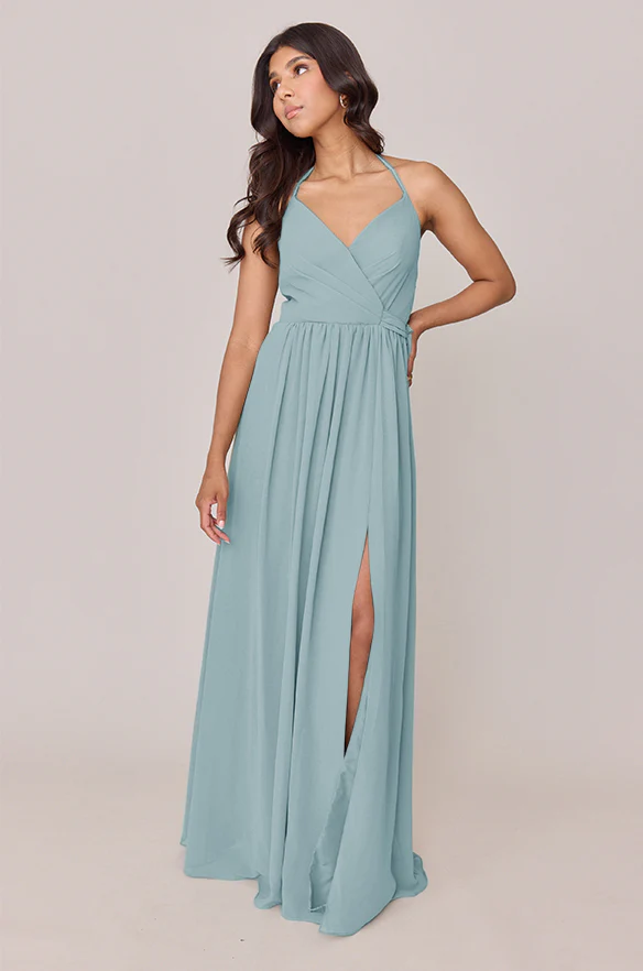 Hannah Chiffon Faux Wrap Dress | Made To Order - Image 107