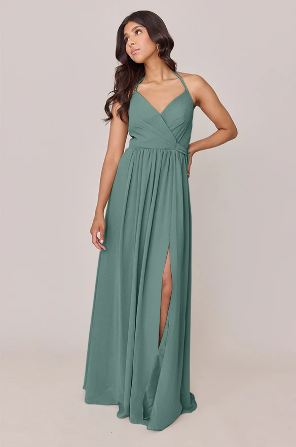 Hannah Chiffon Faux Wrap Dress | Made To Order - Image 115