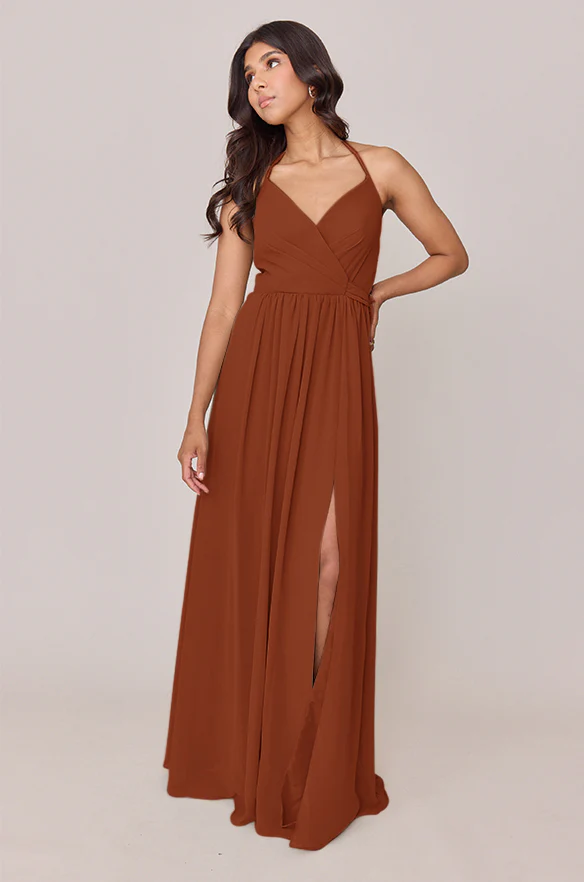 Hannah Chiffon Faux Wrap Dress | Made To Order - Image 121