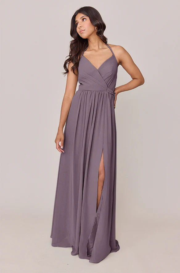 Hannah Chiffon Faux Wrap Dress | Made To Order - Image 135