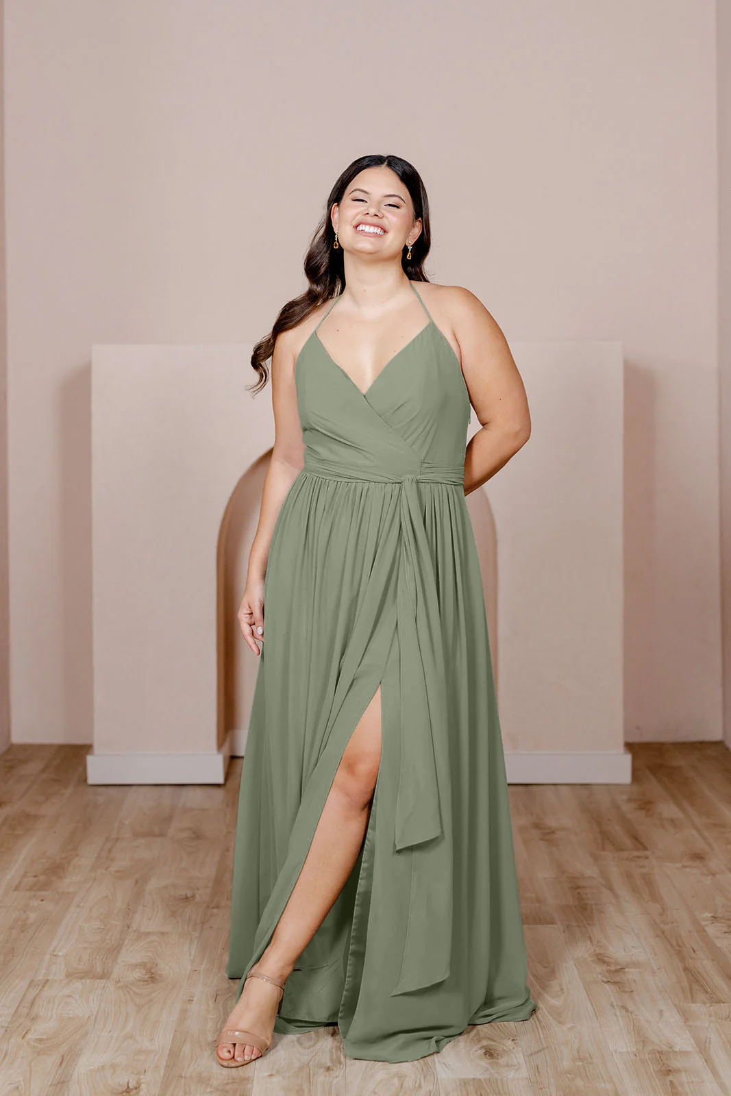 Hannah Chiffon Faux Wrap Dress | Made To Order - Image 141