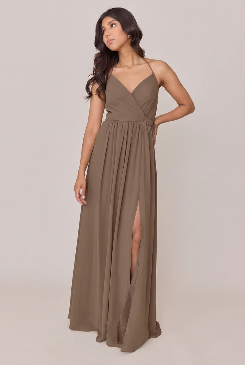 Hannah Chiffon Faux Wrap Dress | Made To Order - Image 155
