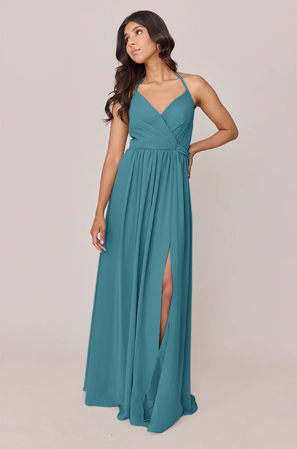 Hannah Chiffon Faux Wrap Dress | Made To Order - Image 69