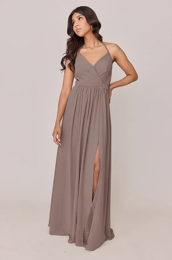 Hannah Chiffon Faux Wrap Dress | Made To Order - Image 85