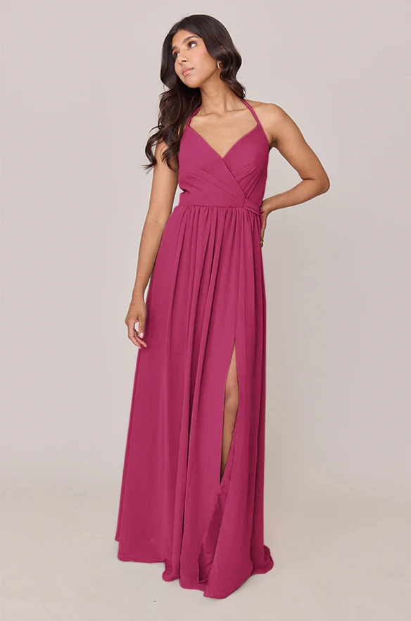 Hannah Chiffon Faux Wrap Dress | Made To Order - Image 93
