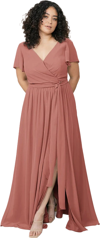 Harper Chiffon Faux Wrap Dress | Made To Order - Image 112