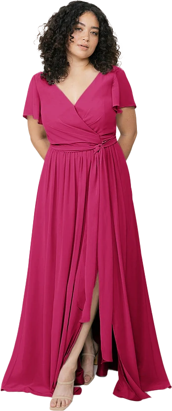Harper Chiffon Faux Wrap Dress | Made To Order - Image 118