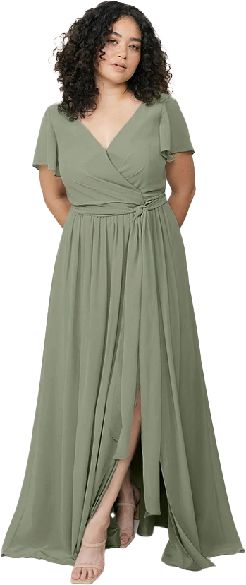 Harper Chiffon Faux Wrap Dress | Made To Order - Image 126