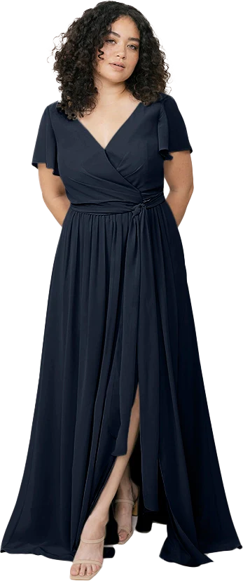 Harper Chiffon Faux Wrap Dress | Made To Order - Image 127