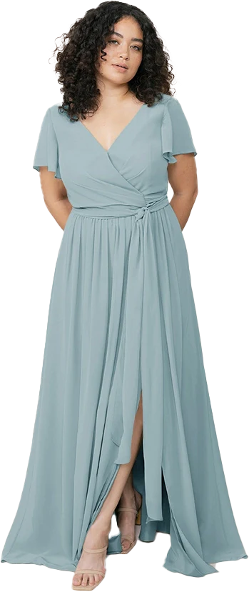 Harper Chiffon Faux Wrap Dress | Made To Order - Image 130
