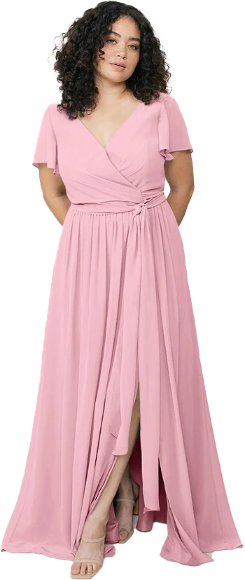 Harper Chiffon Faux Wrap Dress | Made To Order - Image 135