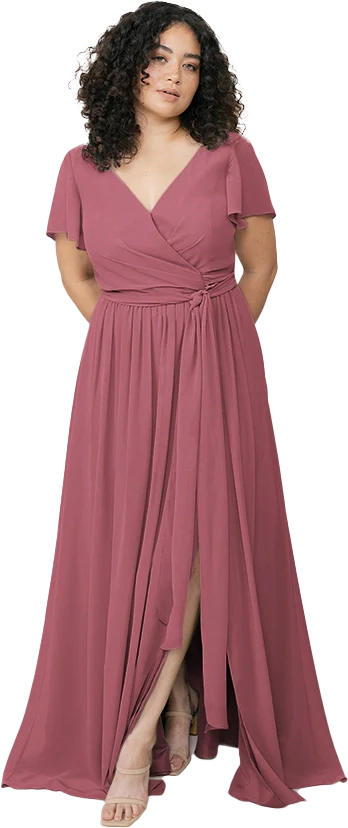 Harper Chiffon Faux Wrap Dress | Made To Order - Image 136