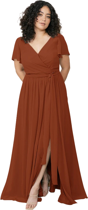 Harper Chiffon Faux Wrap Dress | Made To Order - Image 137