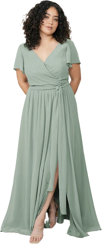Harper Chiffon Faux Wrap Dress | Made To Order - Image 139