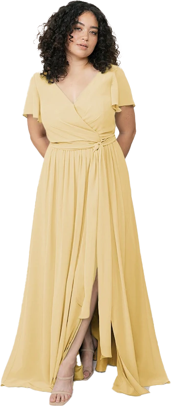 Harper Chiffon Faux Wrap Dress | Made To Order - Image 146
