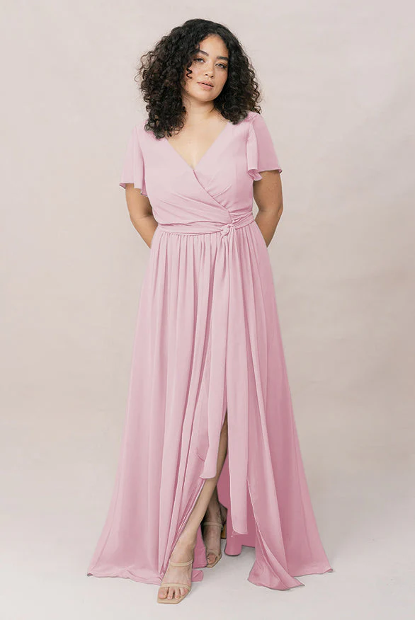 Harper Chiffon Faux Wrap Dress | Made To Order - Image 152