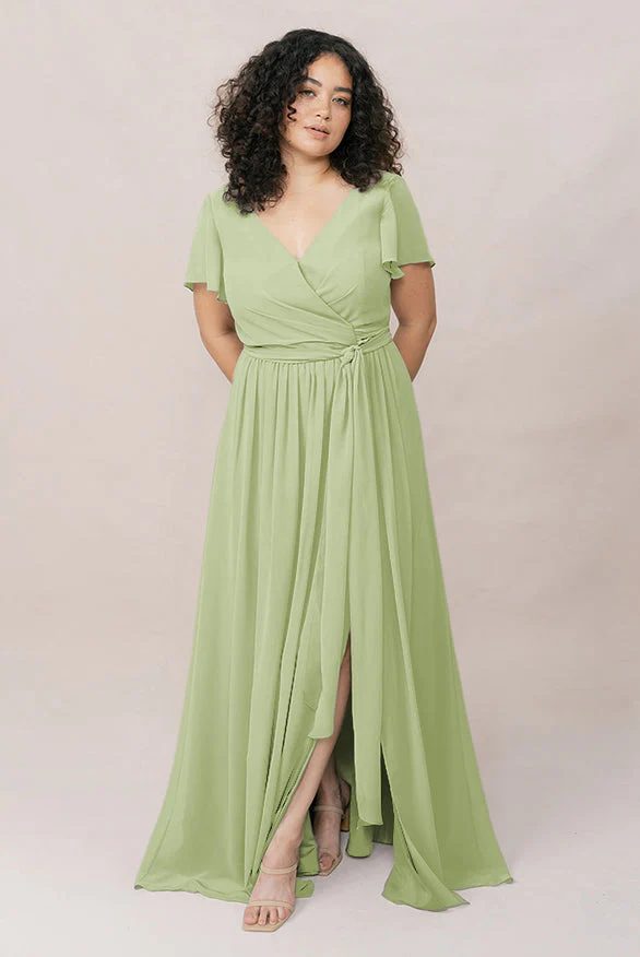 Harper Chiffon Faux Wrap Dress | Made To Order - Image 154