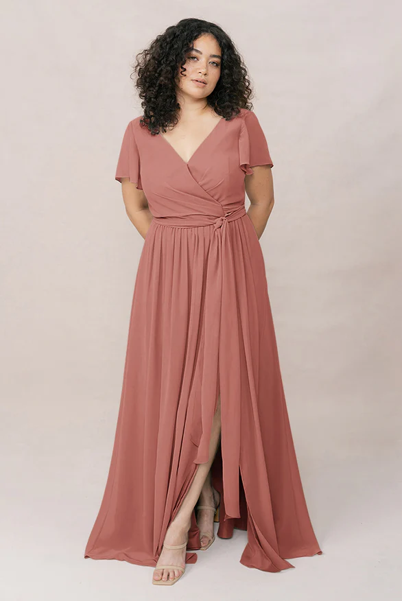 Harper Chiffon Faux Wrap Dress | Made To Order - Image 31