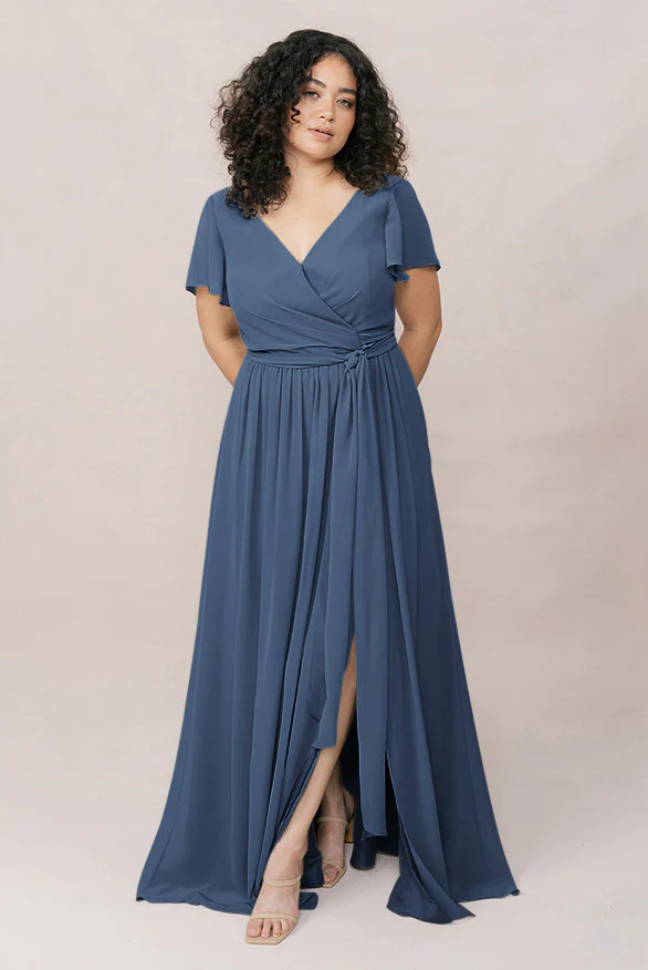 Harper Chiffon Faux Wrap Dress | Made To Order - Image 33