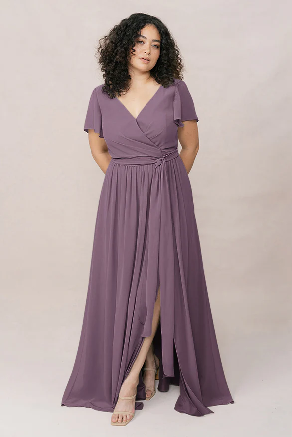 Harper Chiffon Faux Wrap Dress | Made To Order - Image 35