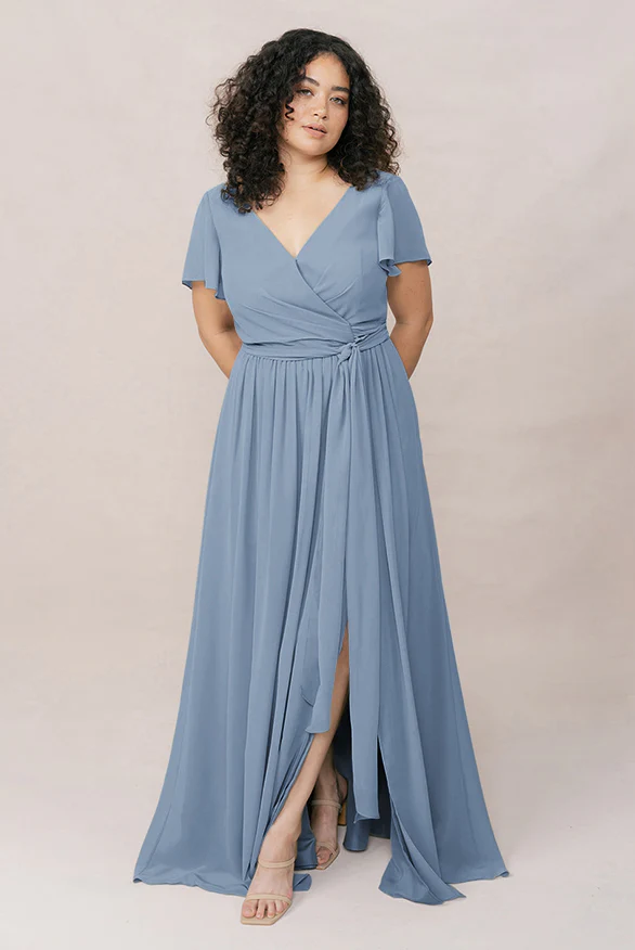 Harper Chiffon Faux Wrap Dress | Made To Order - Image 41