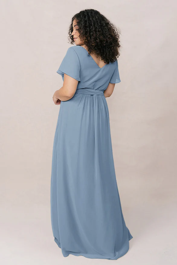 Harper Chiffon Faux Wrap Dress | Made To Order - Image 42