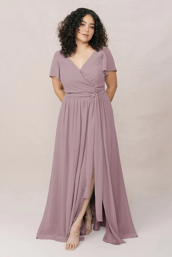 Harper Chiffon Faux Wrap Dress | Made To Order - Image 55